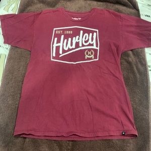 Hurley red mens shirt sleeve tshirt